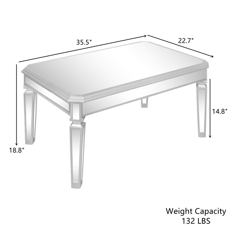 House of Hampton® Jakobson Mirrored Top Glass Coffee Table Wayfair